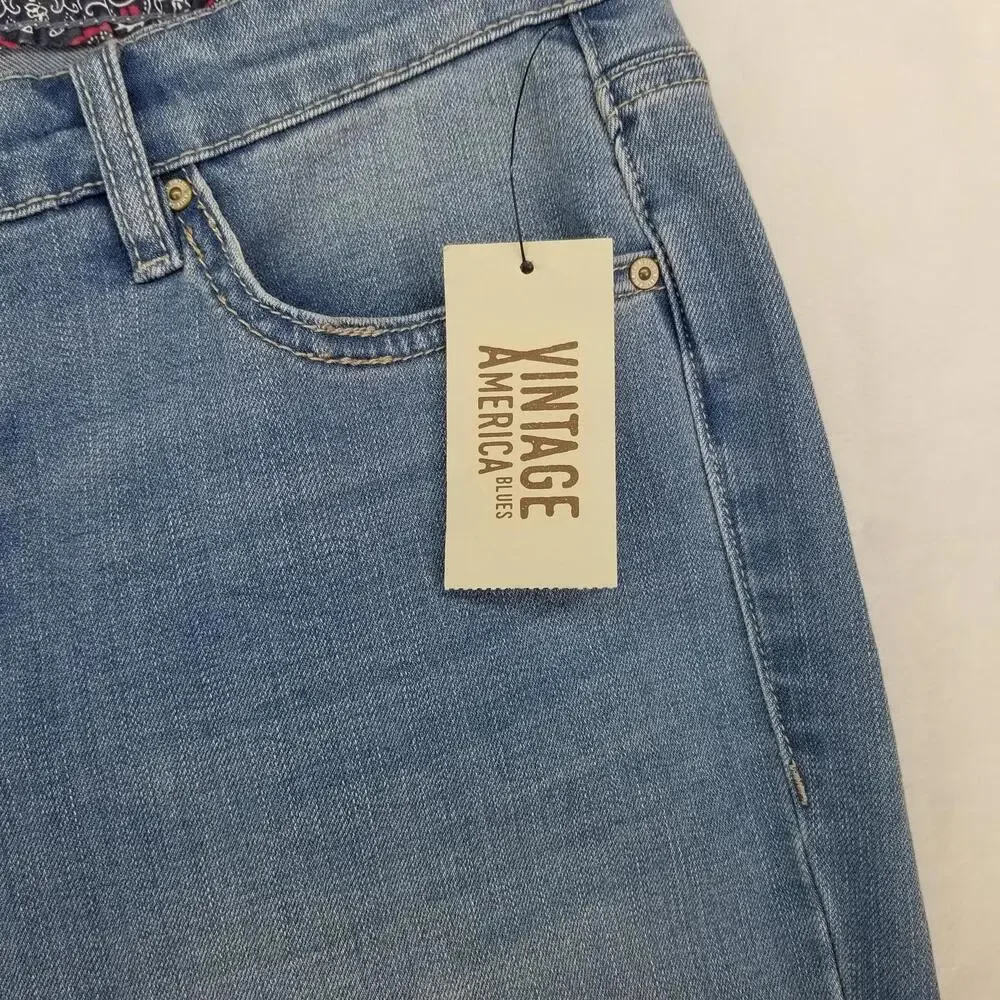 Vintage America‎ Bestie Embroidered Jeans 4 / 27 NWT Denim Jean